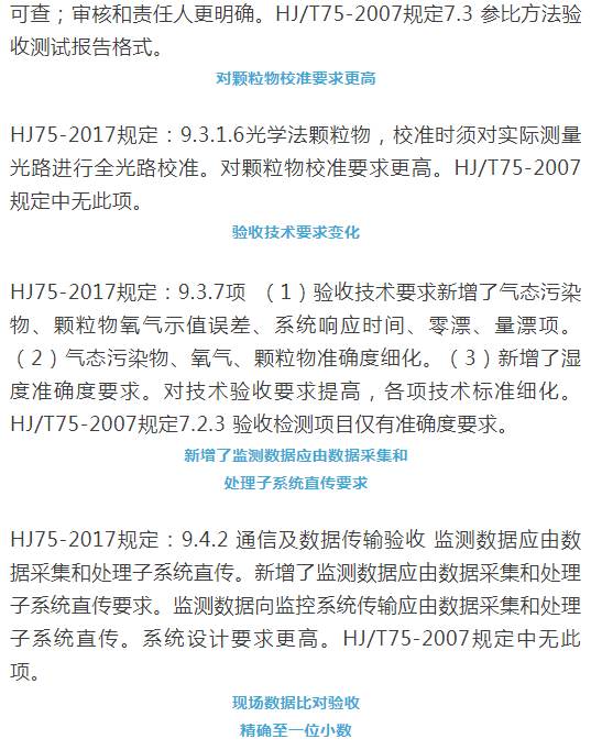 煙氣（so2，nox，顆粒物）排放連續(xù)監(jiān)測(cè)技術(shù)規(guī)范 HJ75-2017與HJ/T75-2007標(biāo)準(zhǔn)究竟有何不同